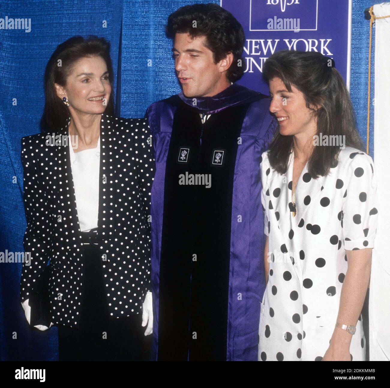 Jackie Onassis, John Kennedy Jr. Caroline Kennedy Schlossberg 1989Foto von John Barrett/PHOTOlink /MediaPunch Stockfoto Jackie Onassis, John Kennedy Jr. Caroline Kennedy Schlossberg 1989Foto von John Barrett/PHOTOlink /MediaPunch Stockfoto