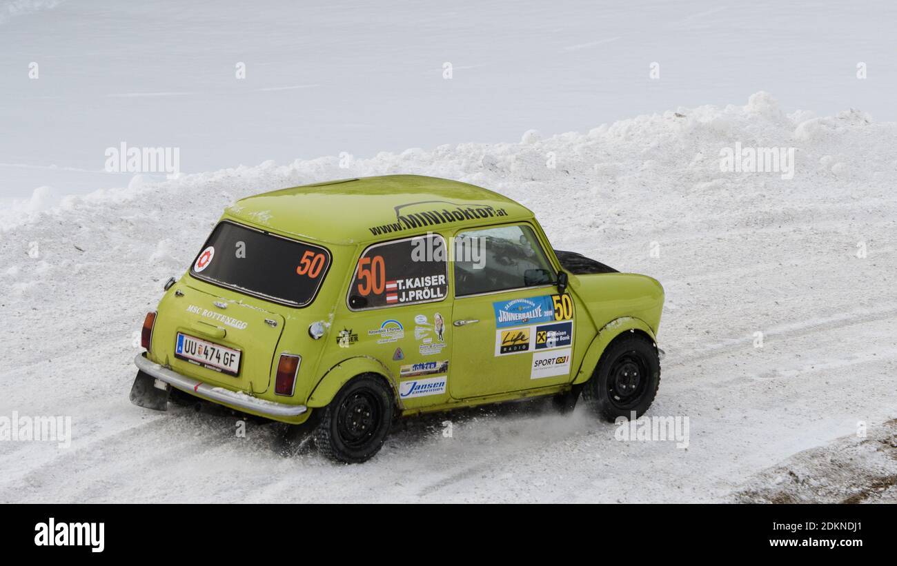 tragwein, österreich, 05. januar 2019, jänner Rallye, Mini cooper Stockfoto