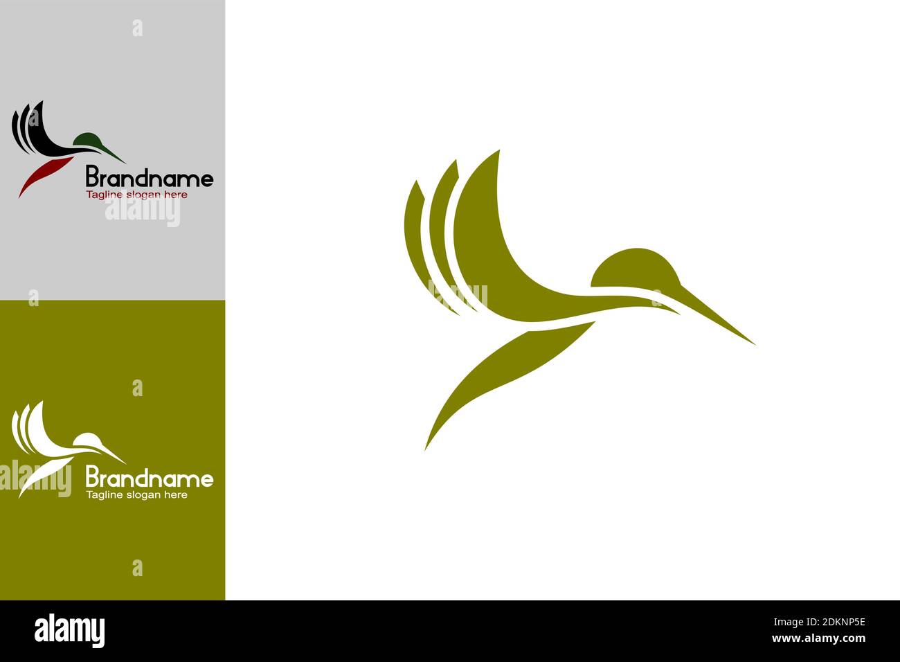 Abstrakte fliegende Kolibri Logo Design Konzept Vorlage, moderne einfache kreative und einzigartige Logo-Design. Stock Vektor
