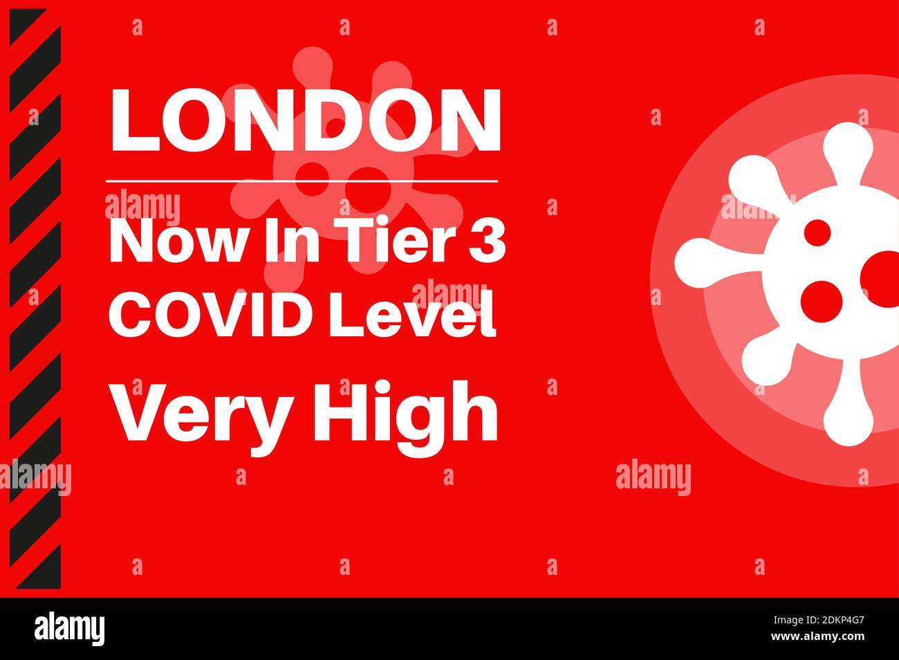 London Jetzt in Tier 3 covid Ebene sehr hoch Stock Vektor