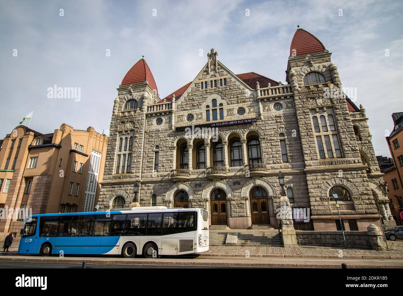 Wunderschönes, märchenhaftes Vintage-Gebäude in der Altstadt von Helsinki, Finnland Stockfoto