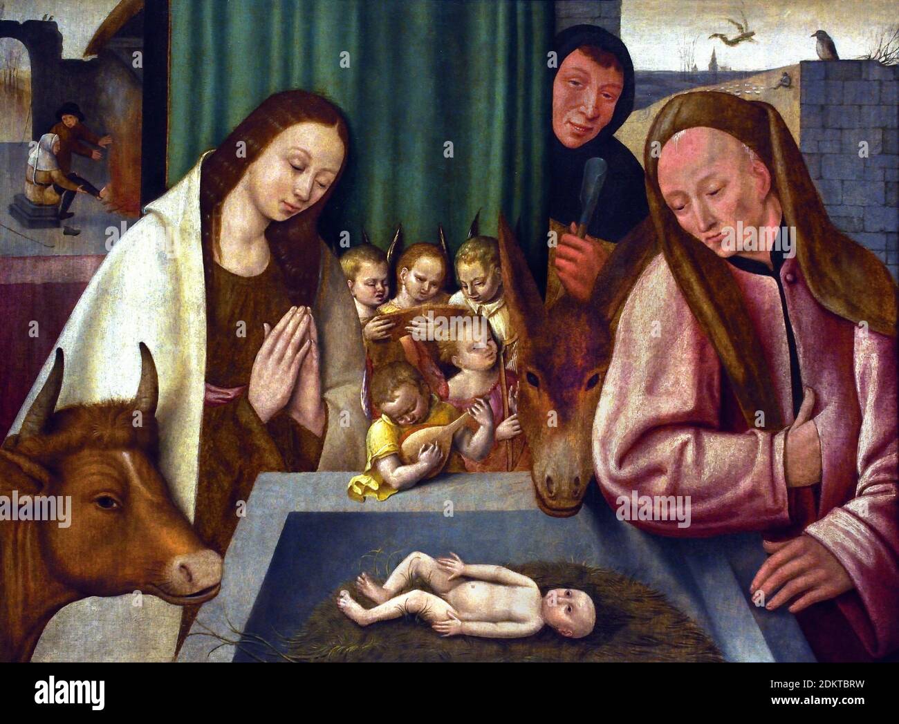 Die Anbetung des Kindes 1550 Niederlande, Holländer, Nachfolger von Hieronymus Bosch 1450-1516 Stockfoto