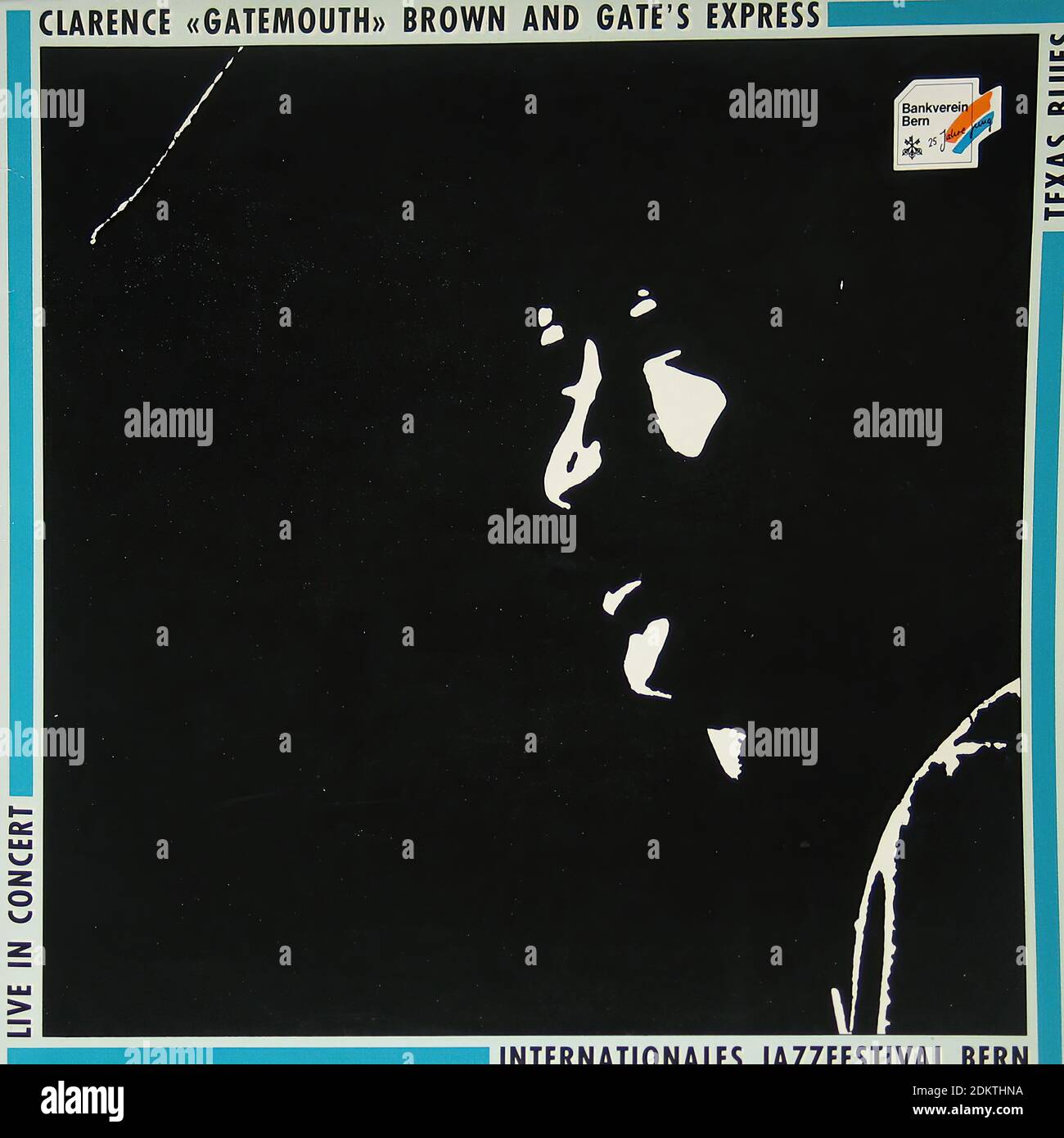 Clarence  Gatemouth  Brown Texas Blues Live Internationales Jazzfestival in Bern - Vintage Vinyl Schallplattencover Stockfoto