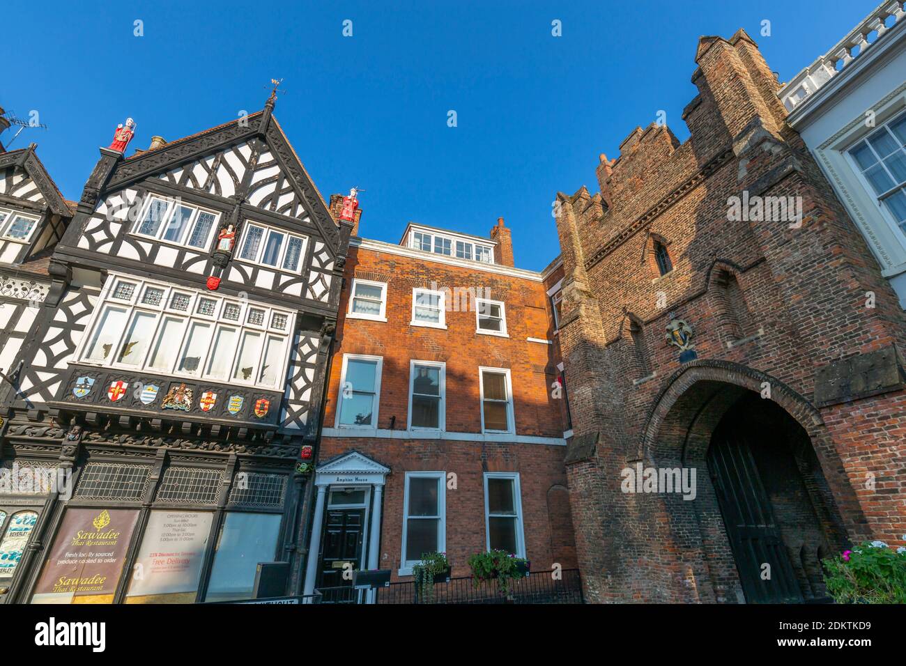 Blick auf Stadttor und kunstvolle Architektur, Beverley, North Humberside, East Yorkshire, England, Großbritannien, Europa Stockfoto