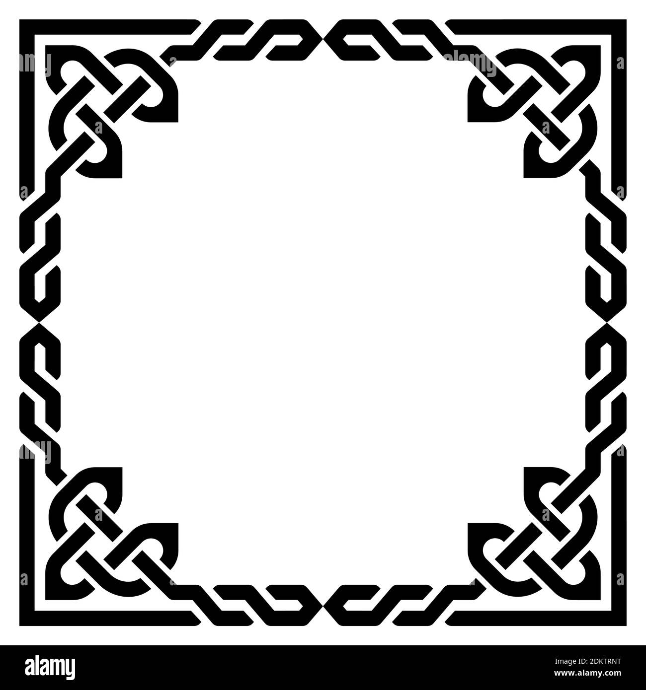 Celtic Vektor geflochtenen Rahmen Design, Irish traditionellen quadratischen Rand perfekt für Grußkarte oder Einladung Stock Vektor