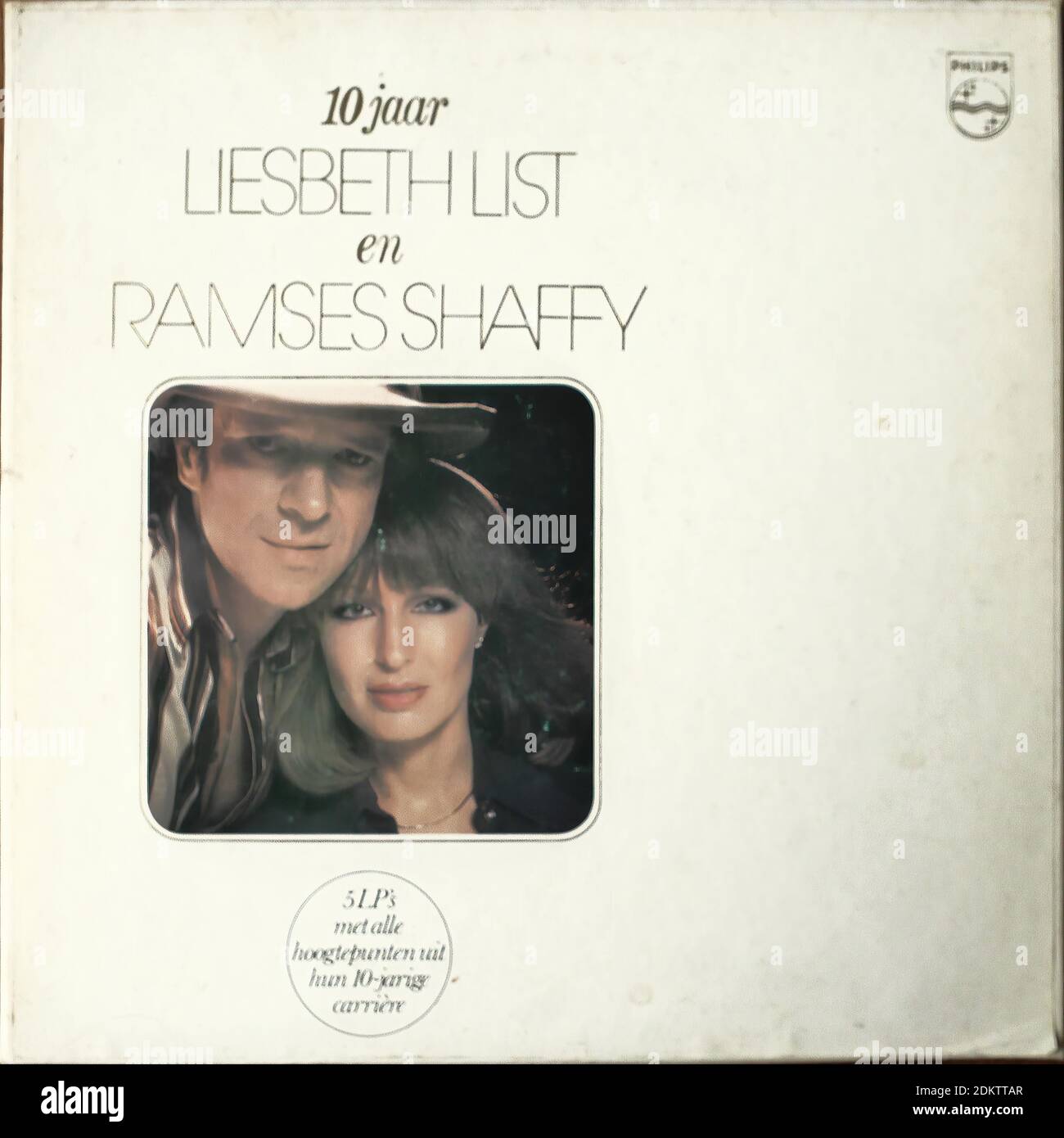 10 Jaar Liesbeth List & Ramses Shaffy, Philips 6641 477, Box 5LP - Vintage Vinyl Album Cover Stockfoto