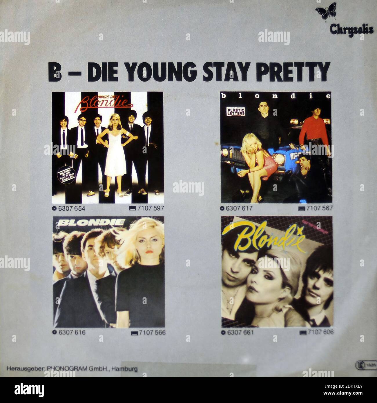 BLONDIE ATOMIC BAD WARHOL 7  PS SINGLE VINYL - VINTAGE Vinyl Schallplattenüber02 Stockfoto