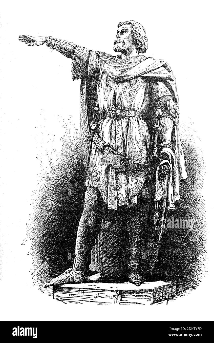 Jacob van Artevelde, c. 1290. - 24. Juli 1345, war de facto Regent von Flandern von 1340 bis 1345 / Jacob van Artevelde, um 1290 - 24. Juli 1345, war von 1340 bis 1345 faktisch Regent von Flandern, Historisch, historisch, digital verbesserte Reproduktion eines Originals aus dem 19. Jahrhundert / digitale Reproduktion einer Originalvorlage aus dem 19ten Jahrhundert. Jahrhundert Stockfoto