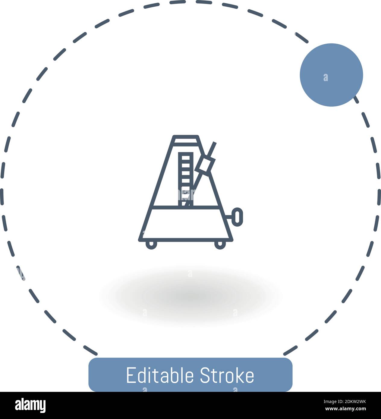 Metronom-Vektor-Symbol editierbare Konturumrisssymbole für Web und Mobil Stock Vektor