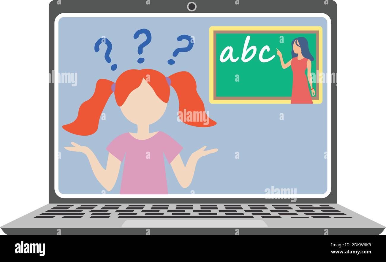 Online Class Challenges - Alphabetisierung und Leseschwierigkeiten Stock Vektor