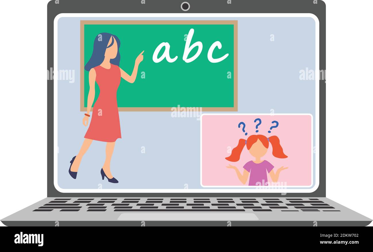 Online Class Challenges - Alphabetisierung und Leseschwierigkeiten Stock Vektor