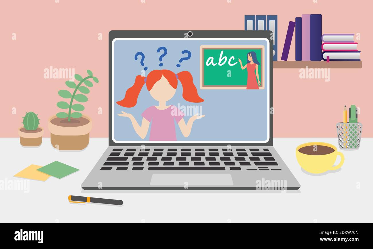 Online Class Challenges - Alphabetisierung und Leseschwierigkeiten Stock Vektor