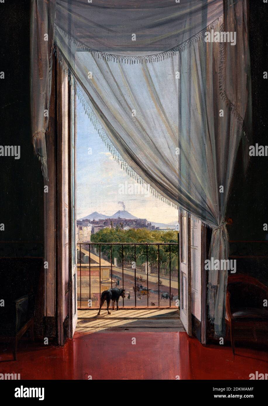 Ein Blick auf Neapel durch ein Fenster von Franz Ludwig Catel, 1824 Stockfoto