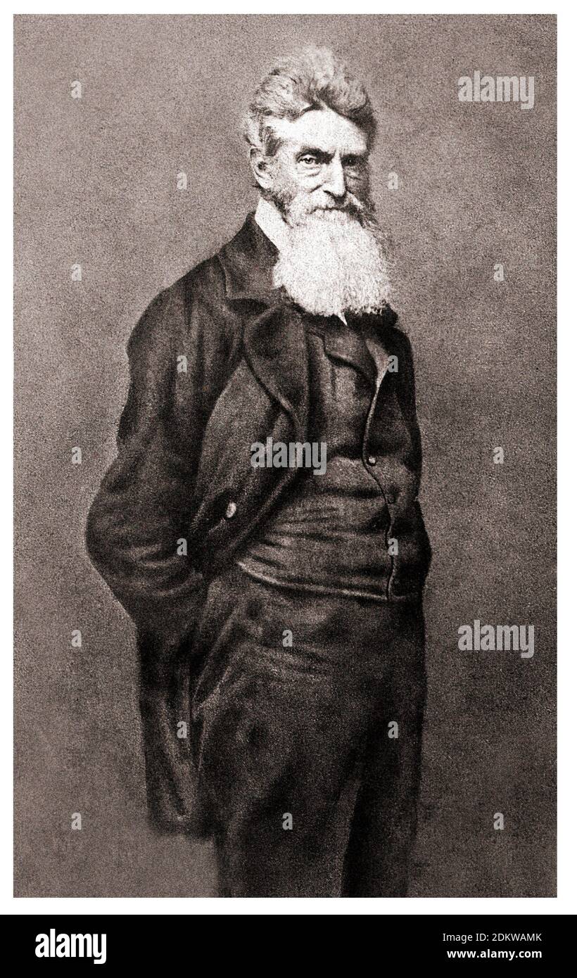 Porträt des Abolitionisten John Brown (Abolitionist) Monate vor seinem Überfall auf Harpers Ferry. 1859 John Brown (1800 - 1859) war ein amerikanischer Abolitionist Stockfoto