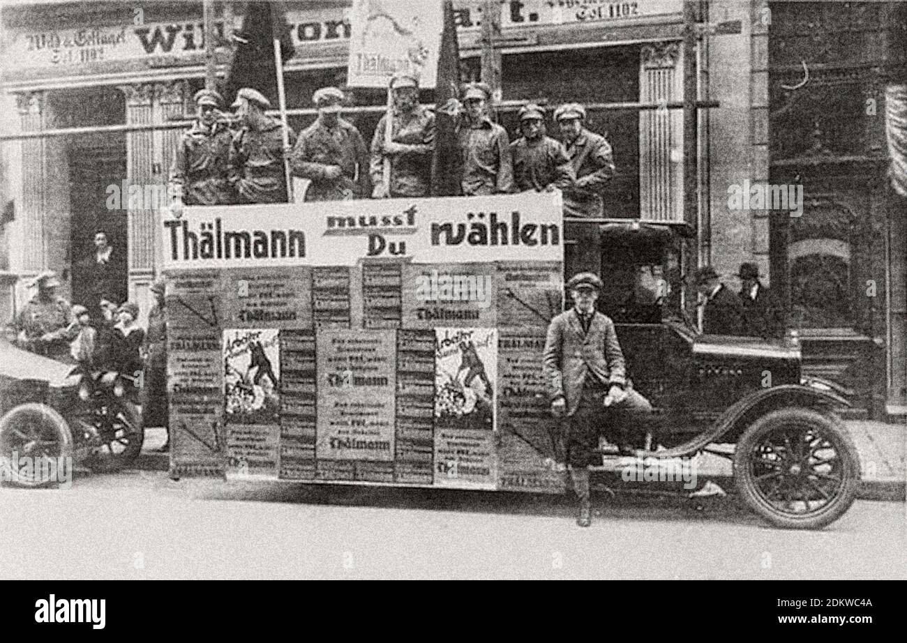Weimarer Republik. Wahlkampf der Kommunistischen Partei in Berlin bei der Präsidentschaftswahl im März 1925 Stockfoto