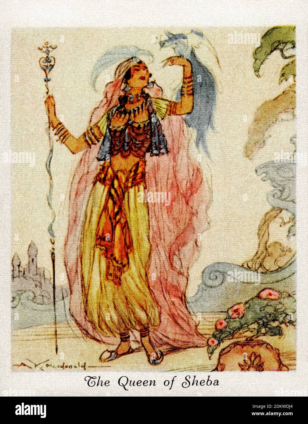 Antike Zigarettenkarten. Spieler Zigaretten (Serie berühmte Schönheiten ). Die Königin von Saba. 1937 die Königin von Saba (romanisiert: Malikat Saba) ist eine Feige Stockfoto