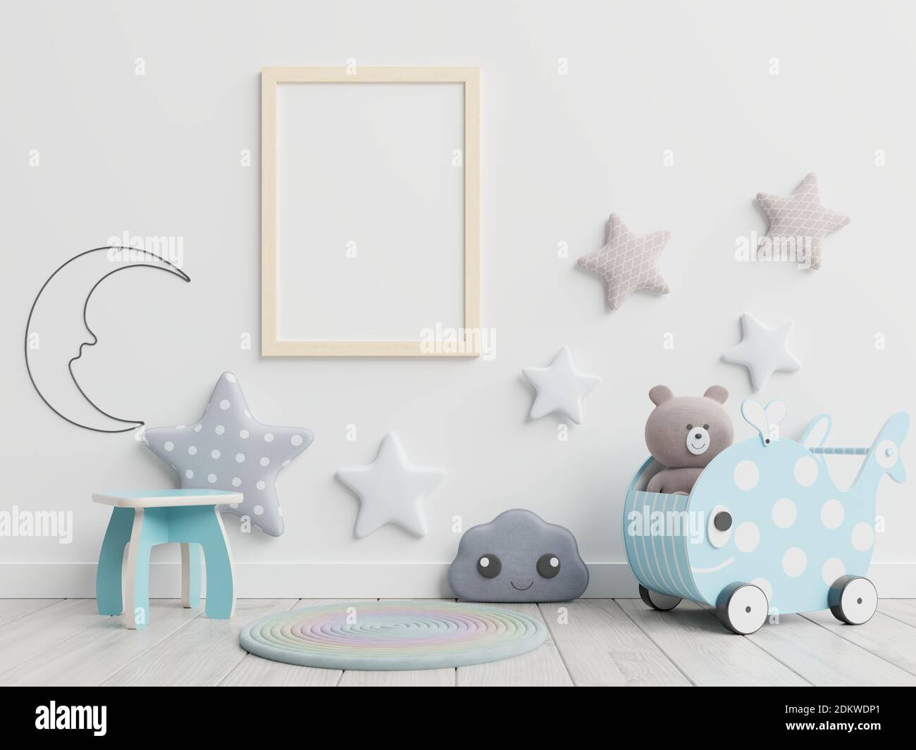Bilderrahmen Zum Aufhangen An Der Wand Mit Spielzeug Im Zimmer Stockfotografie Alamy
