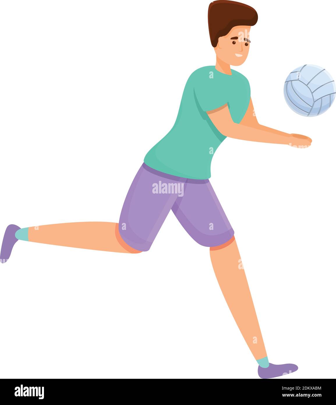 Symbol für den laufenden Volleyballspieler. Cartoon von laufenden Volleyball-Spieler Vektor-Symbol für Web-Design isoliert auf weißem Hintergrund Stock Vektor