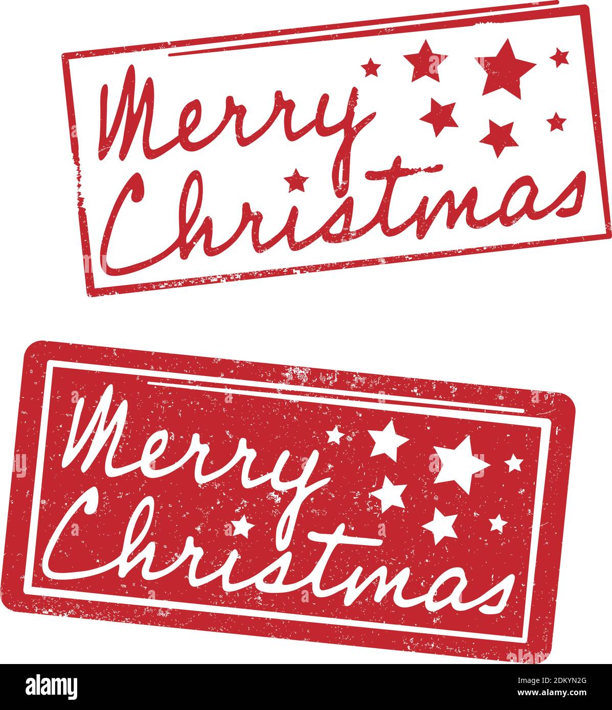 Rot grungy Frohe Weihnachten Gummistempel isoliert auf weißem Vektor Abbildung Stock Vektor