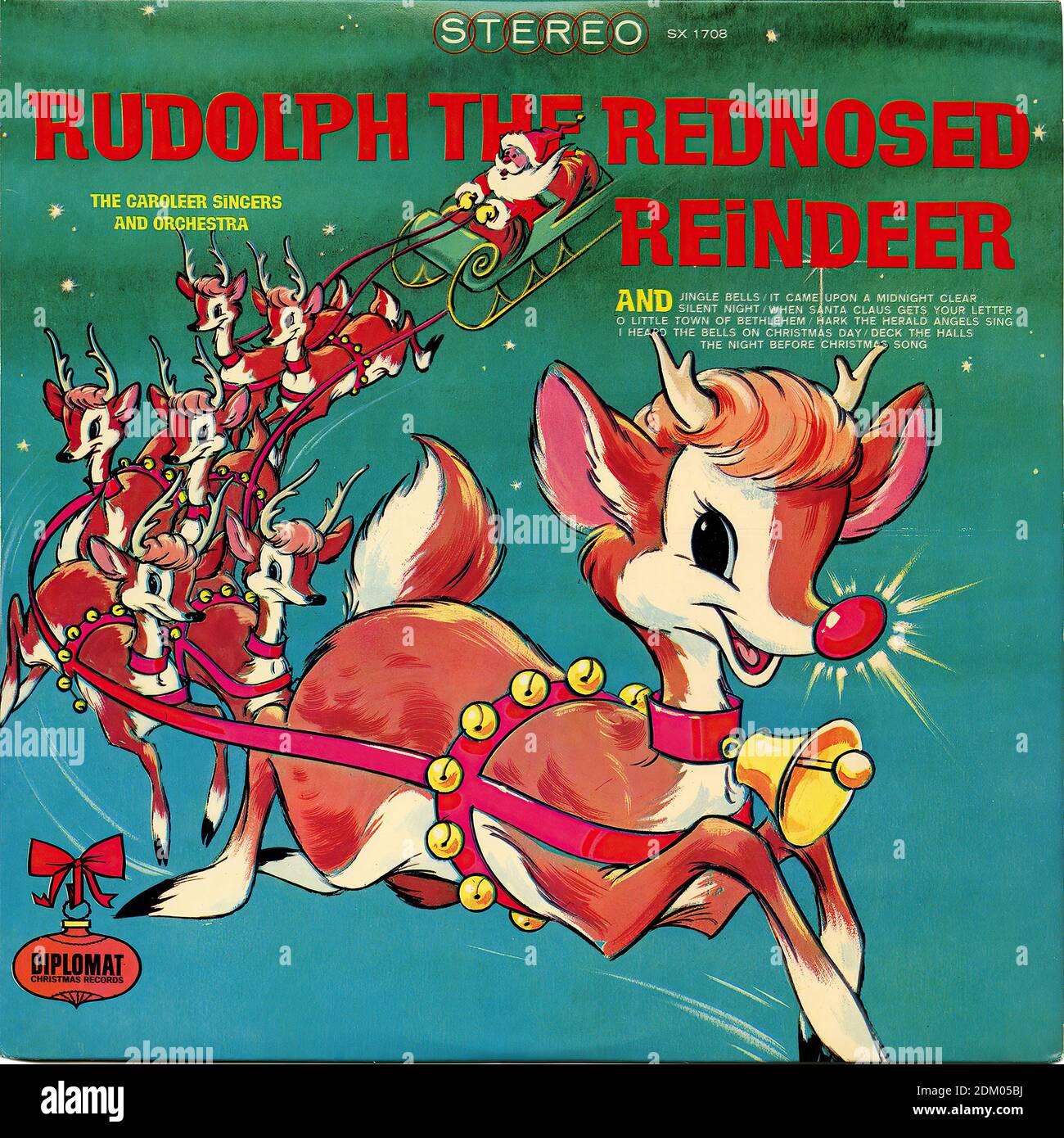 Rudolph the Red Noced Rentier - Vintage Record Cover Stockfoto