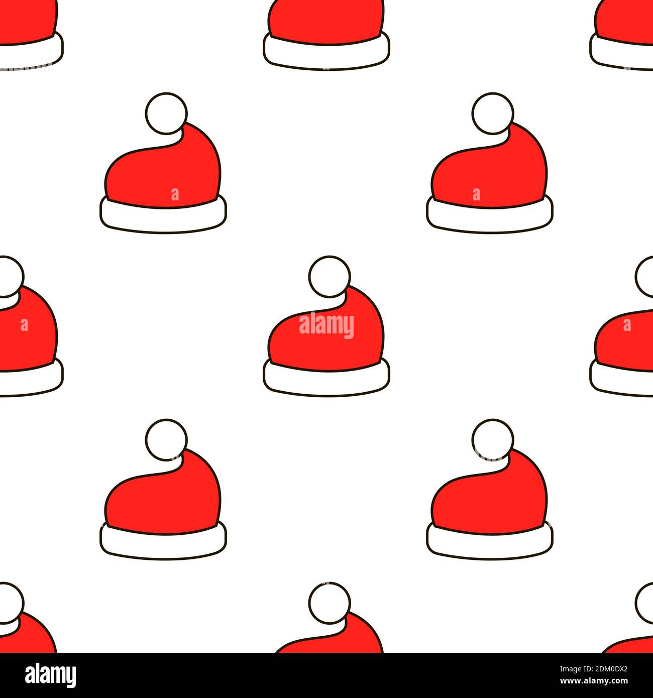Weihnachten Weihnachtsmann Hut Kunst nahtlose Muster Stock Vektor