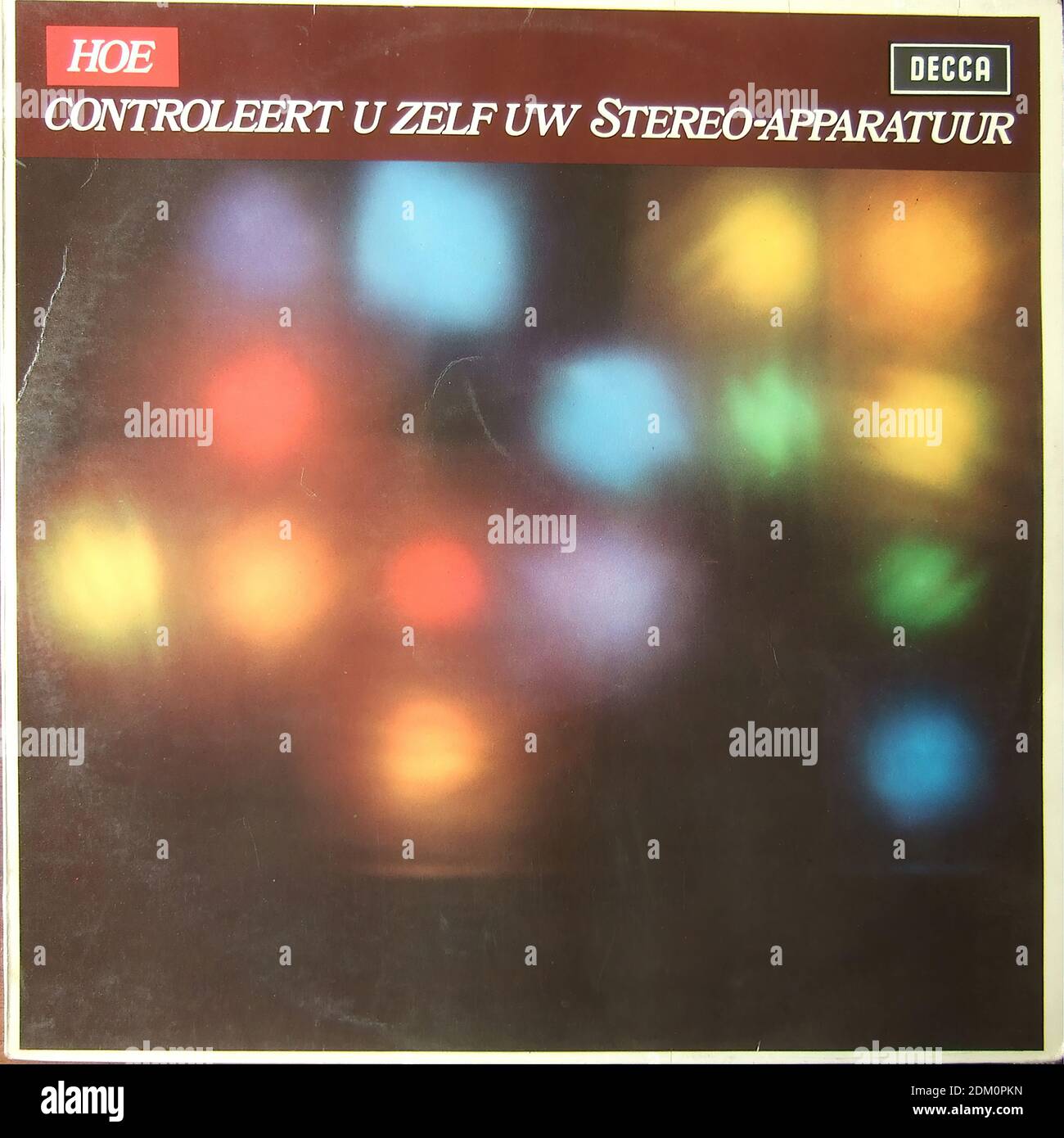 Hoe Controleert U zelf uw Stereo-Apparatuur, Decca NQ 378 004, 1970 - Vintage Vinyl Album Cover Stockfoto