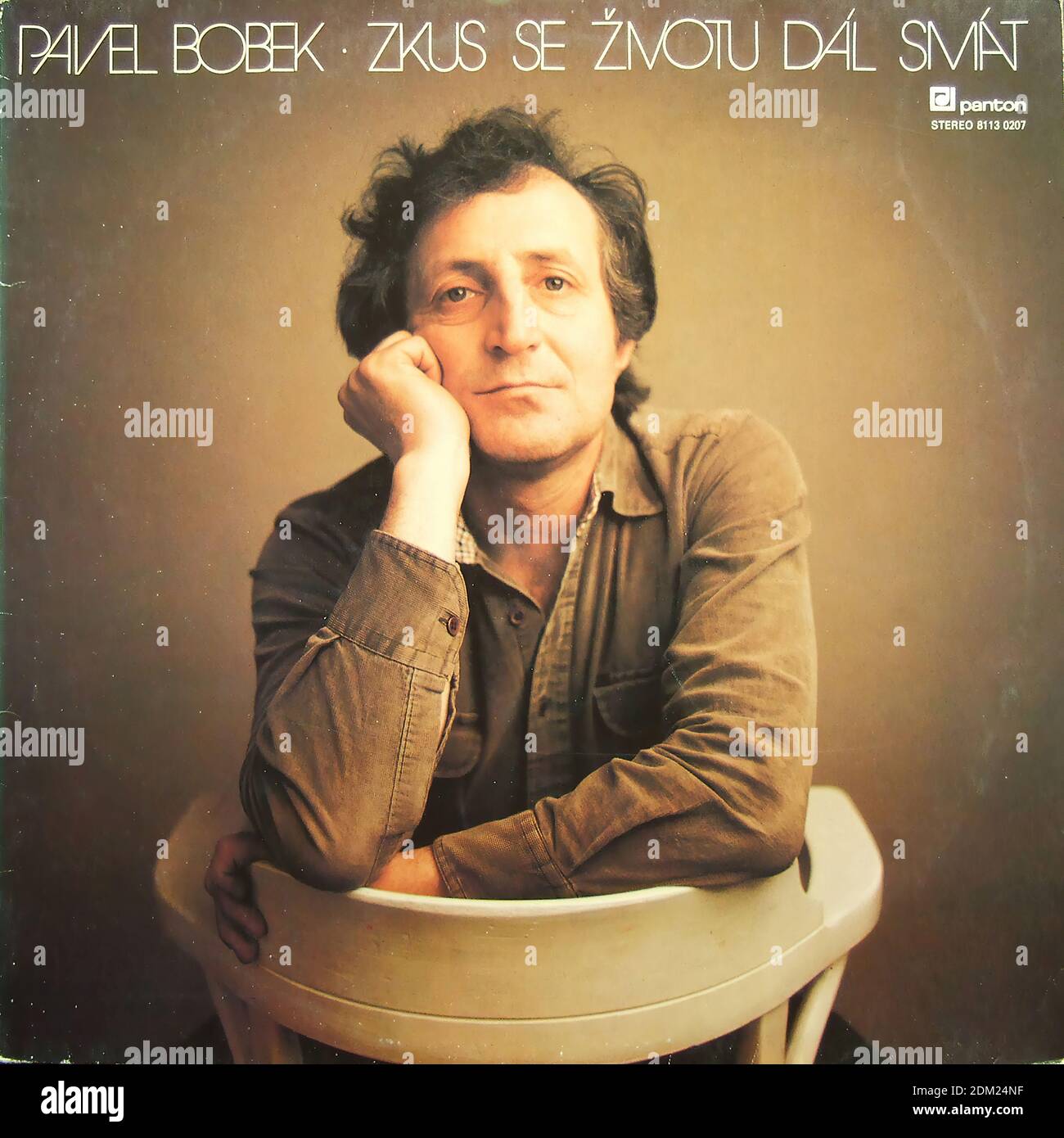 Pavel Bobek - Zkus SE Zivotu Dal SMAT, Panton 8113 0207 - Vintage Vinyl Album Cover Stockfoto