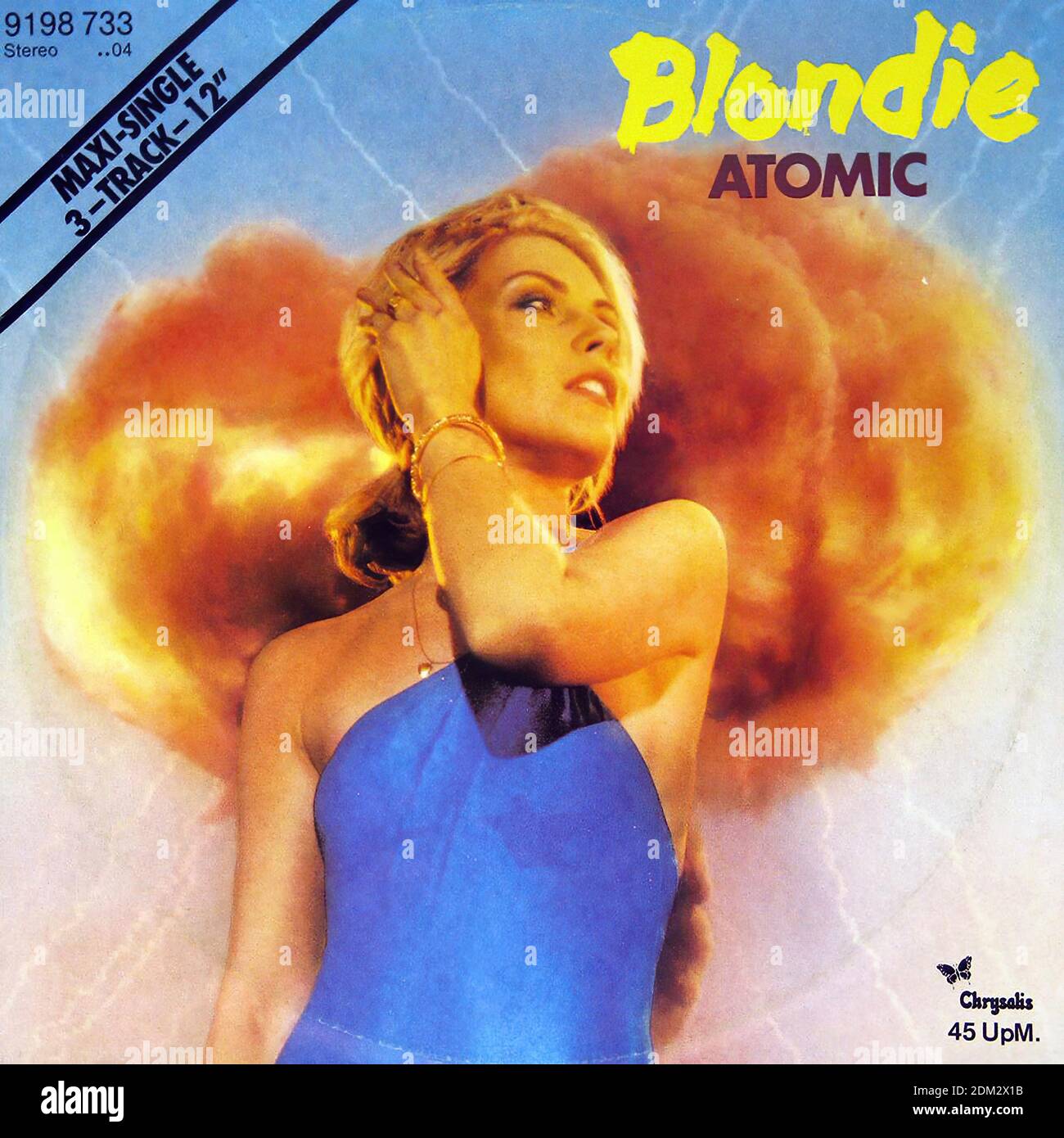Blondie Atomic 12  Maxi Single - Vintage Vinyl Schallplattencover Stockfoto