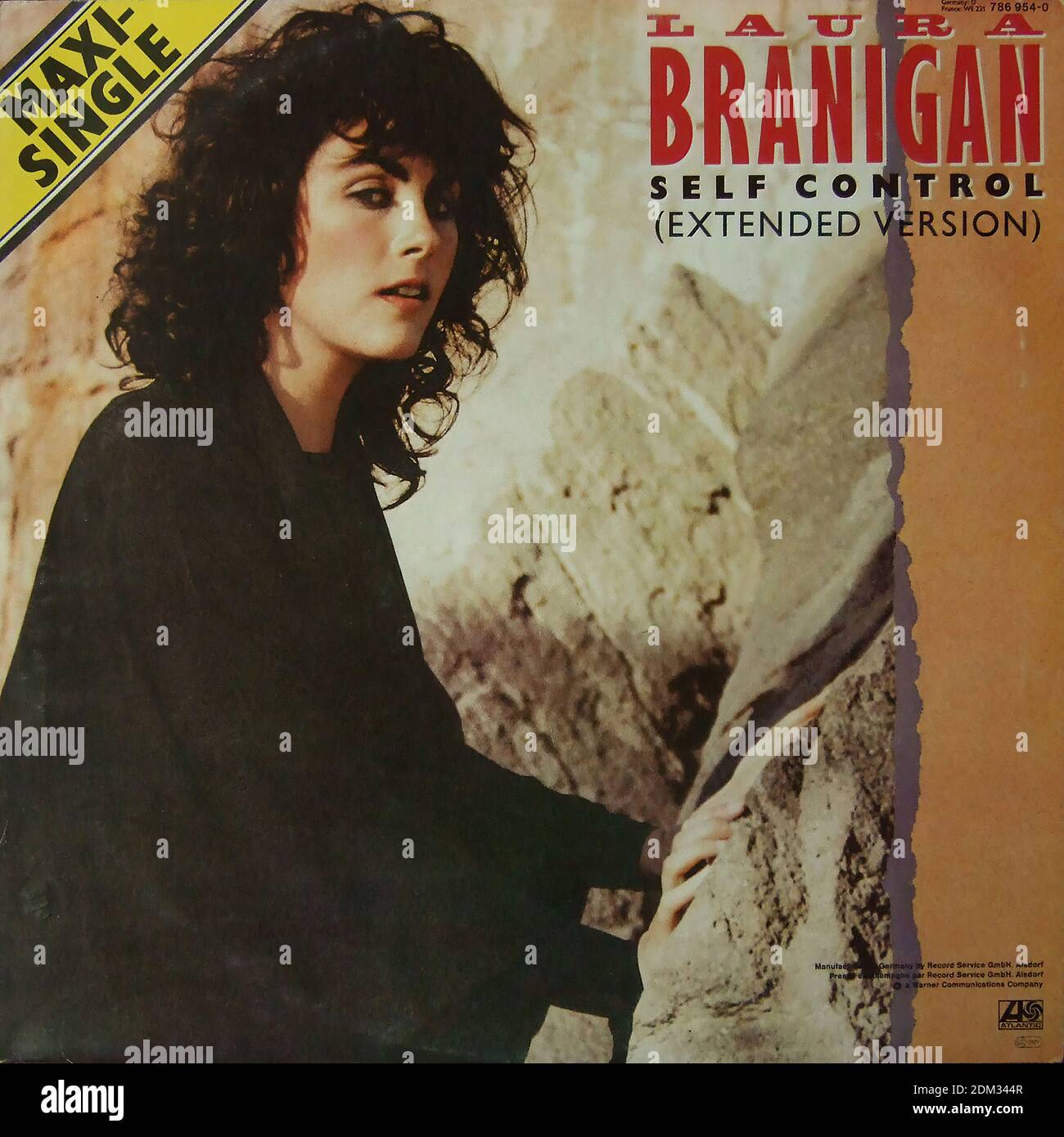 Laura Branigan – Selbstkontrolle (Erweiterte Version) Maxi Single 45rpm - Vintage Vinyl Album Cover Stockfoto