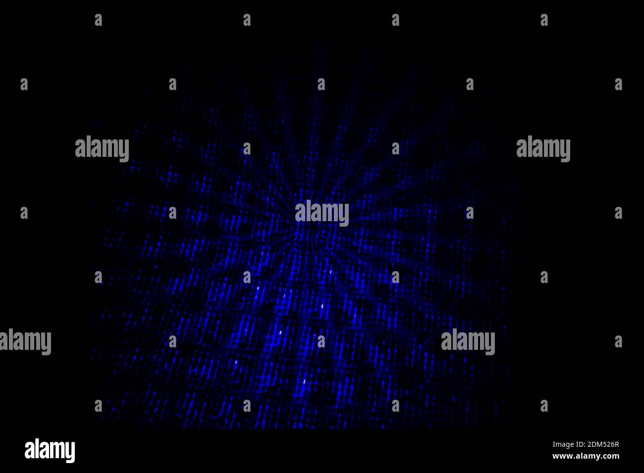 Abstrakte transluzente blaue Punkte in Quadraten angeordnet Stockfoto