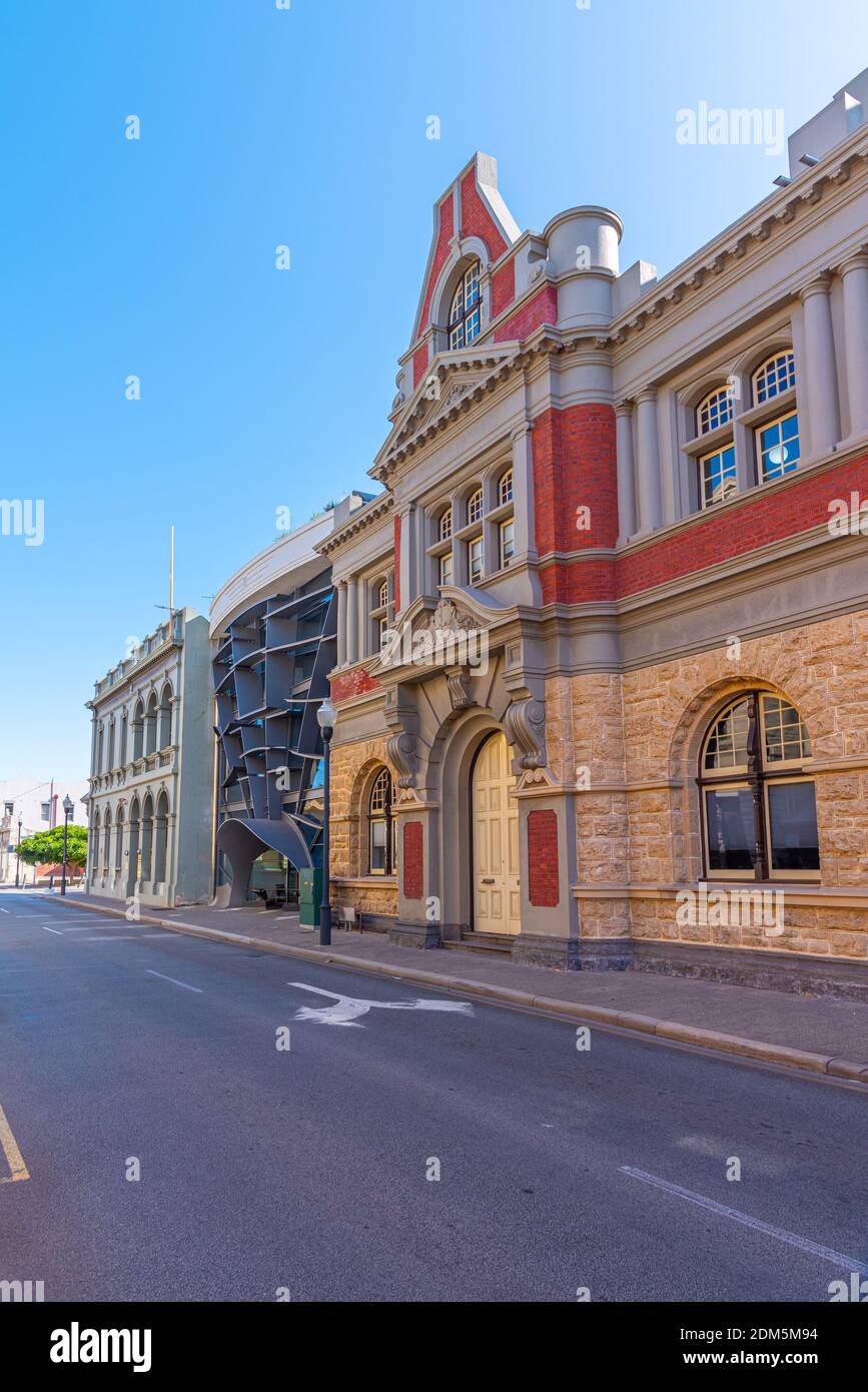 Straße mit historischen Häusern in Fremantle, Australien Stockfoto