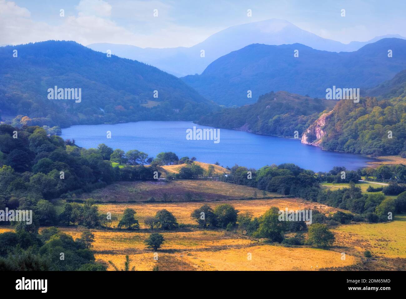 Llyn Gwynant, Nant Gwynant Valley, Snowdonia, Wales, Vereinigtes Königreich Stockfoto