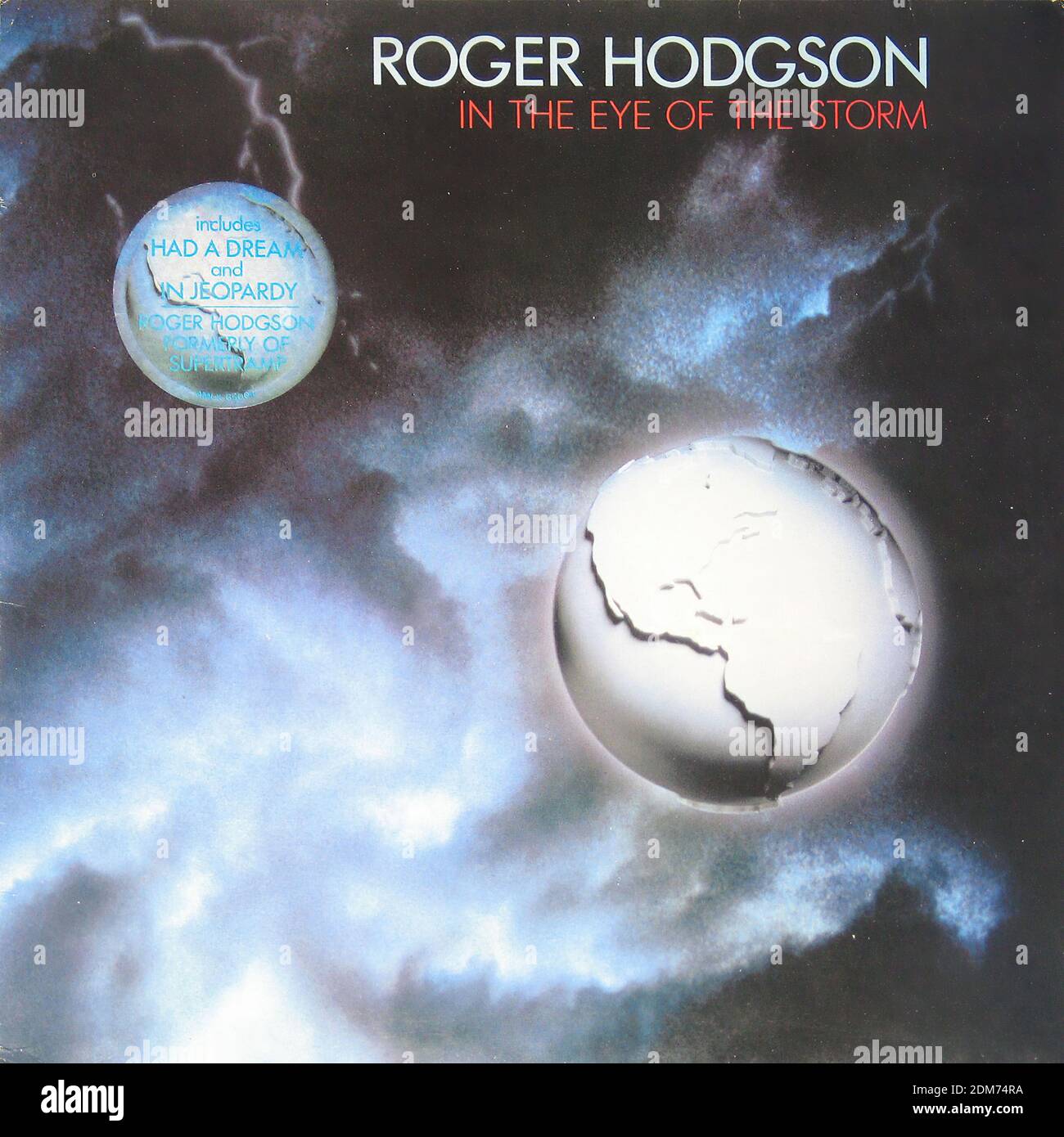 ROGER HODGSON IM AUGE DES STURMS (EX SUPERTRAMP) - Vintage Vinyl Schallplattencover Stockfoto