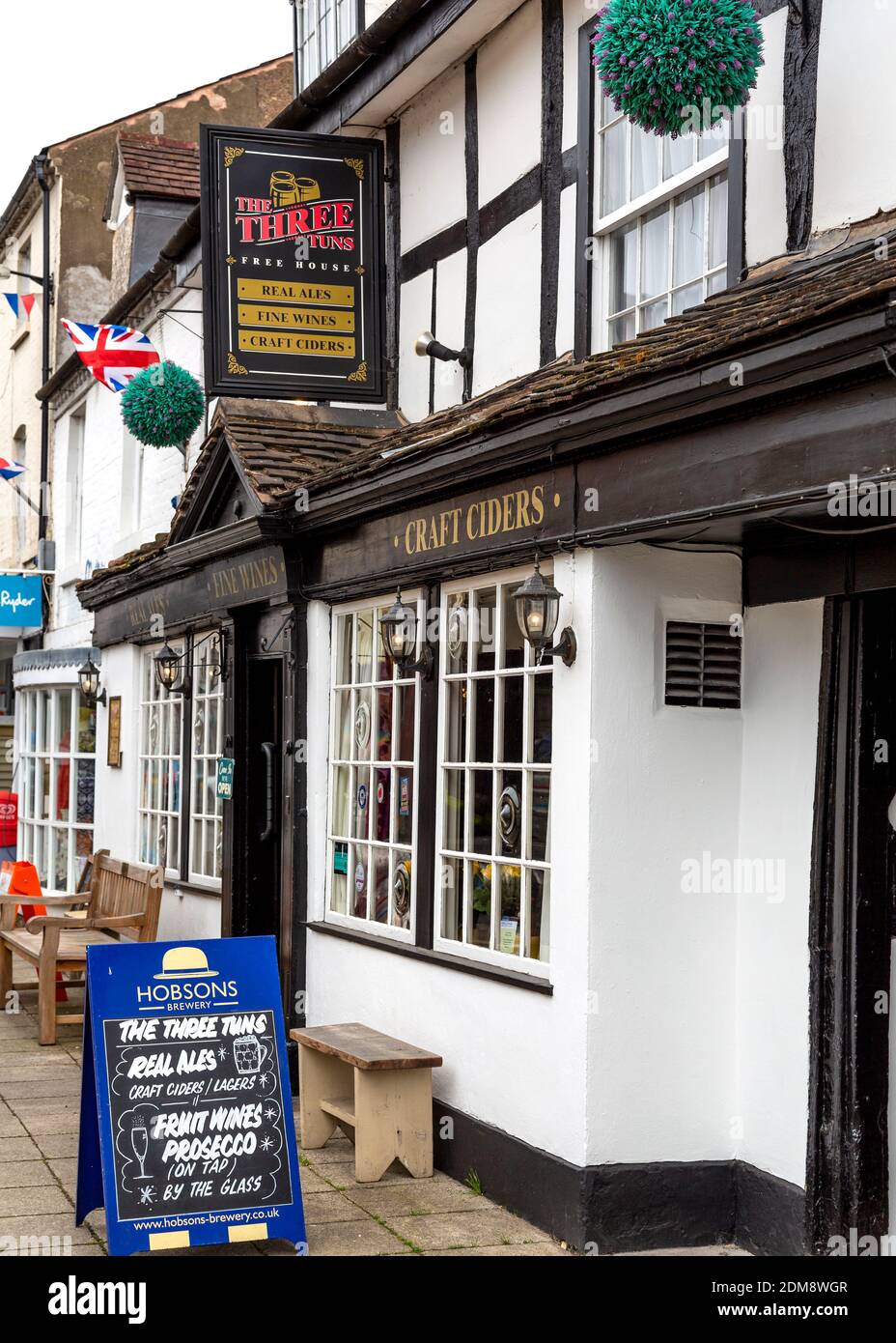 The Three Tuns Pub in Alcester, Warwickshire. Stockfoto