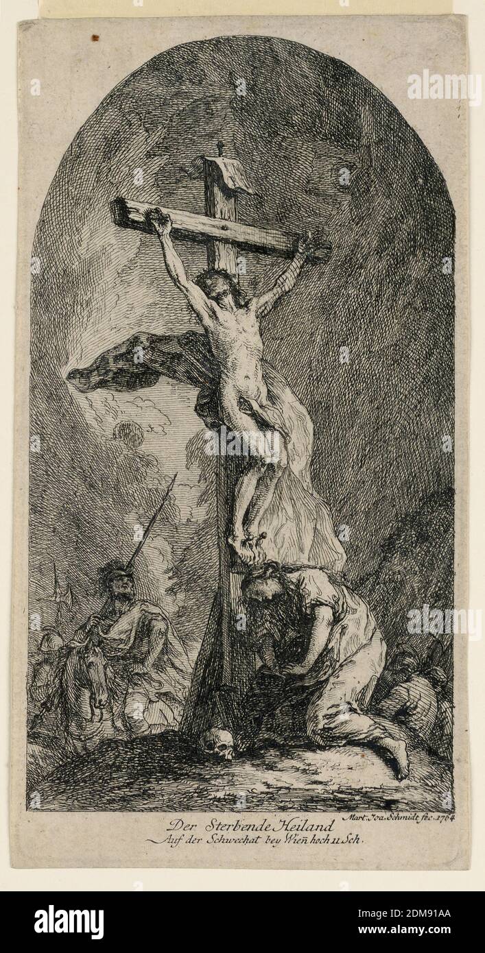 Der sterbende Heiland, Martin Johann Schmidt, 1718 – 1801, Radierung auf Papier, der sterbende Heiland., Deutschland, 1764, Print Stockfoto