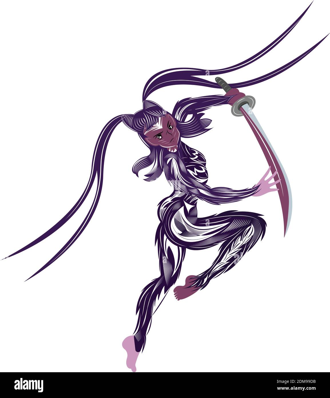 Kriegerin anime Stock Vektor