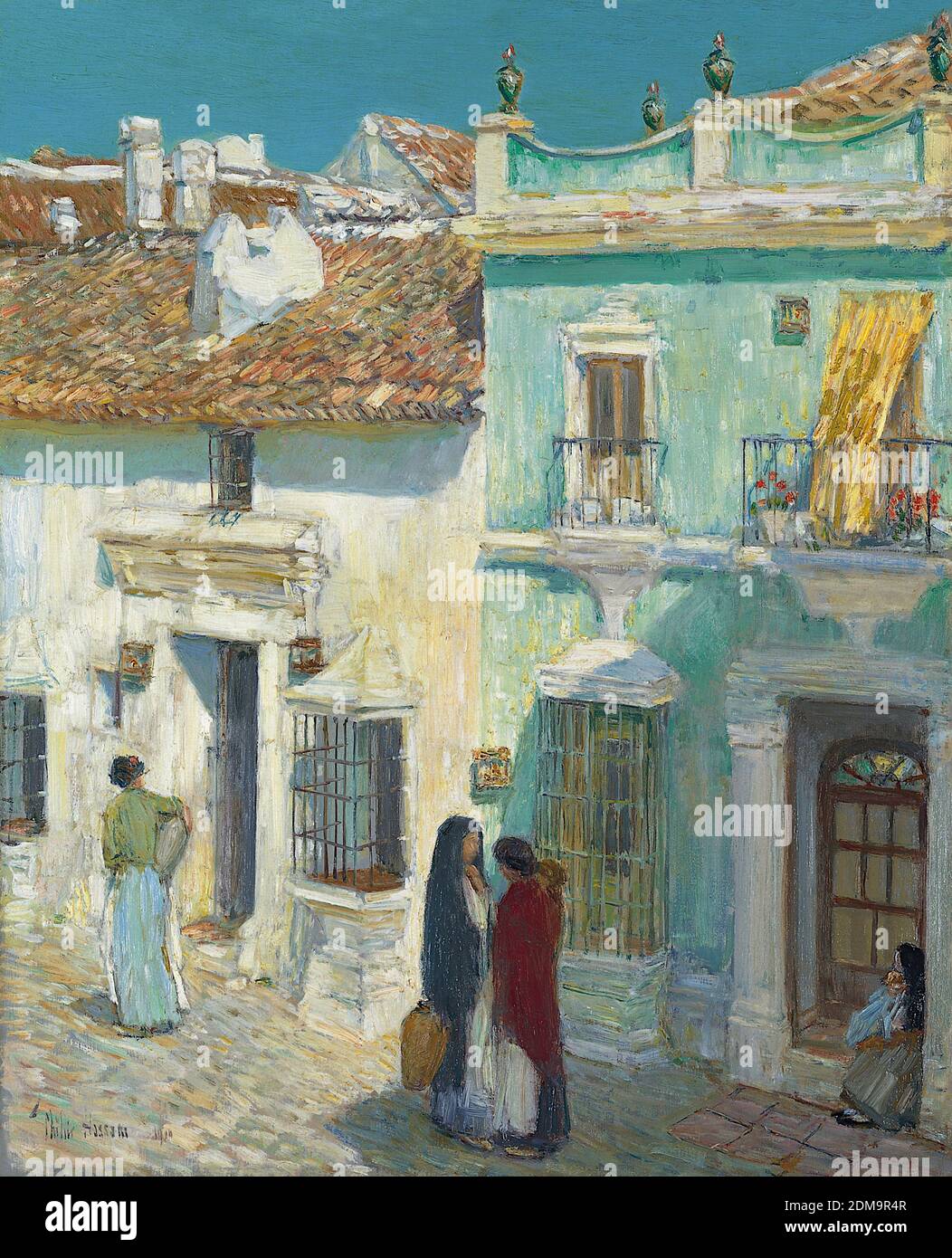 Plaza de la Merced, Ronda 1910 American Impressionist Painting von Childe Hassam - sehr hohe Auflösung und Bildqualität Stockfoto