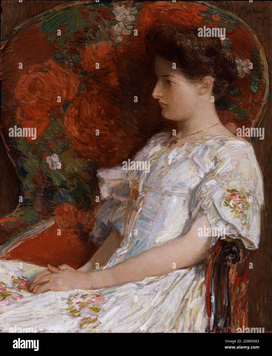 Der viktorianische Stuhl 1906 American Impressionist Gemälde von Childe Hassam - sehr hohe Auflösung und Qualität Bild Stockfoto