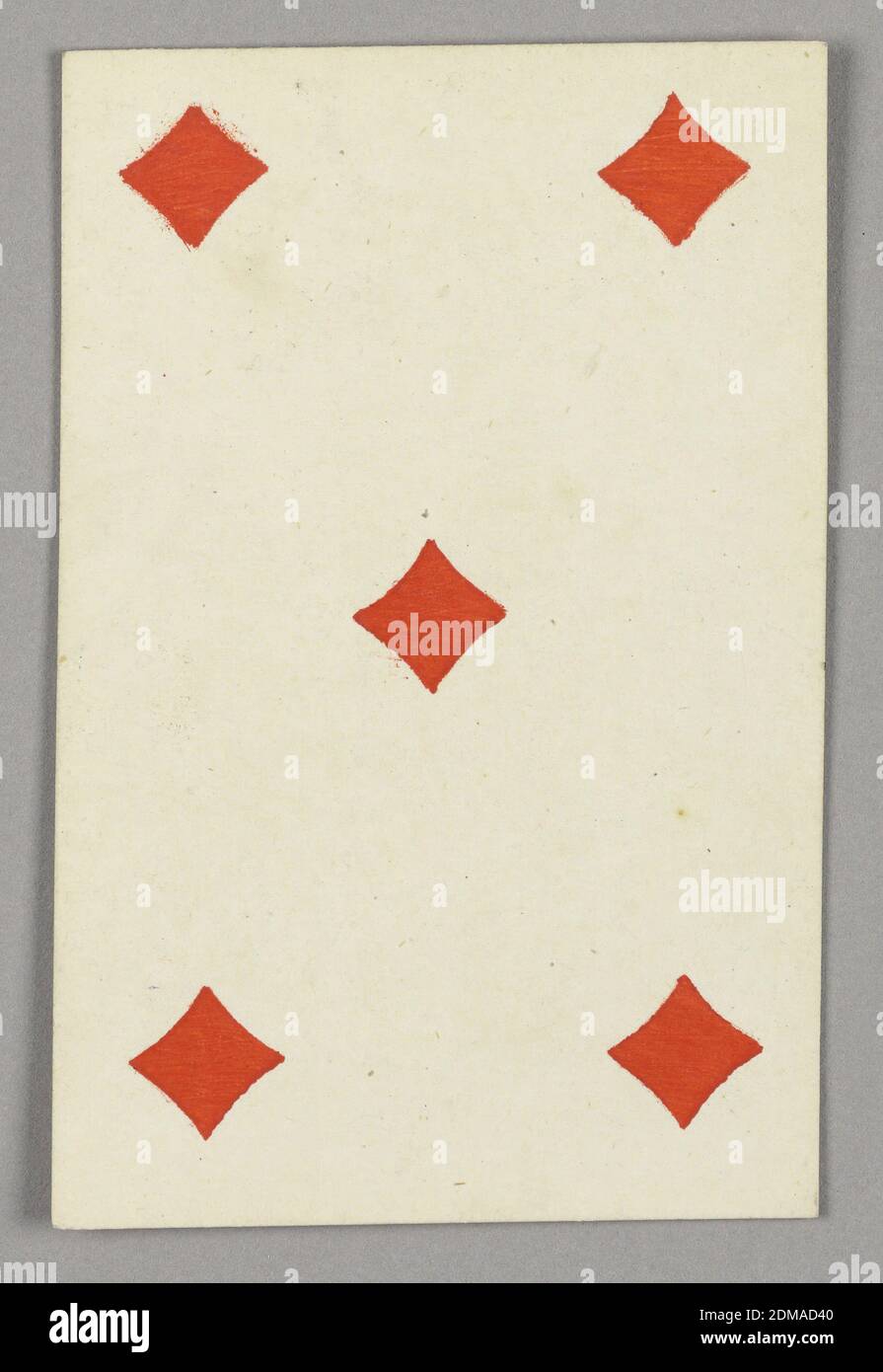 Fünf Diamanten aus dem Set der Spielkarten 'Jeu Imperial–Second Empire–Napoleon III', F. Chardon, Französisch, aktives 19. jahrhundert, Lithographie auf glasierten Papier, fünf Diamanten aus dem Set der Spielkarten 'Jeu Imperial–Second Empire–Napoleon III'., Paris, Frankreich, 1858, Spielkarte, Spielkarte Stockfoto