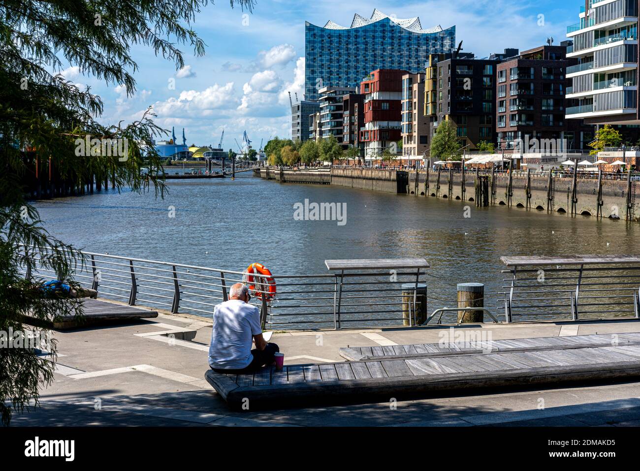 Park in der HafenCity Hamburg Stockfoto