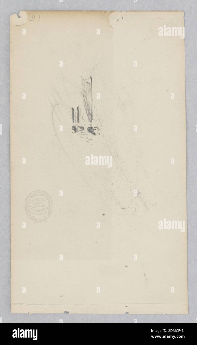 Segelboote, Robert Frederick Blum, Amerikaner, 1857–1903, Graphit auf Wovenpapier, Skizze zweier Segelboote unter Segel., USA, n.d., Seascapes, Zeichnung Stockfoto