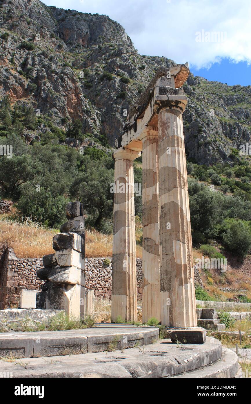 Grèce, Temple d'Athéna à Delfes Stockfoto