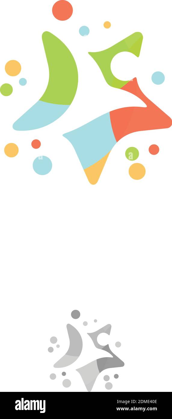 Buntes Logo für Gesundheit Mensch im flachen Stil Design. Menschliches Zeichen Logo Zeichen. Vektorgrafik EPS.8 EPS.10 Stock Vektor