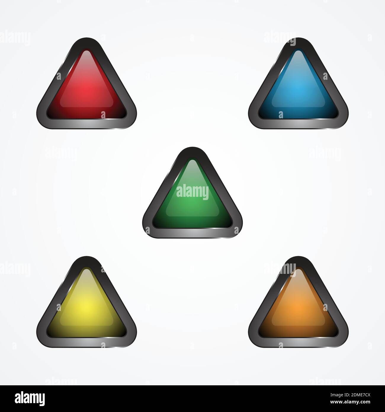 Design vector triangle button for web icon. Web shiny buttons. Vector illustration EPS.8 EPS.10 Stock Vektor