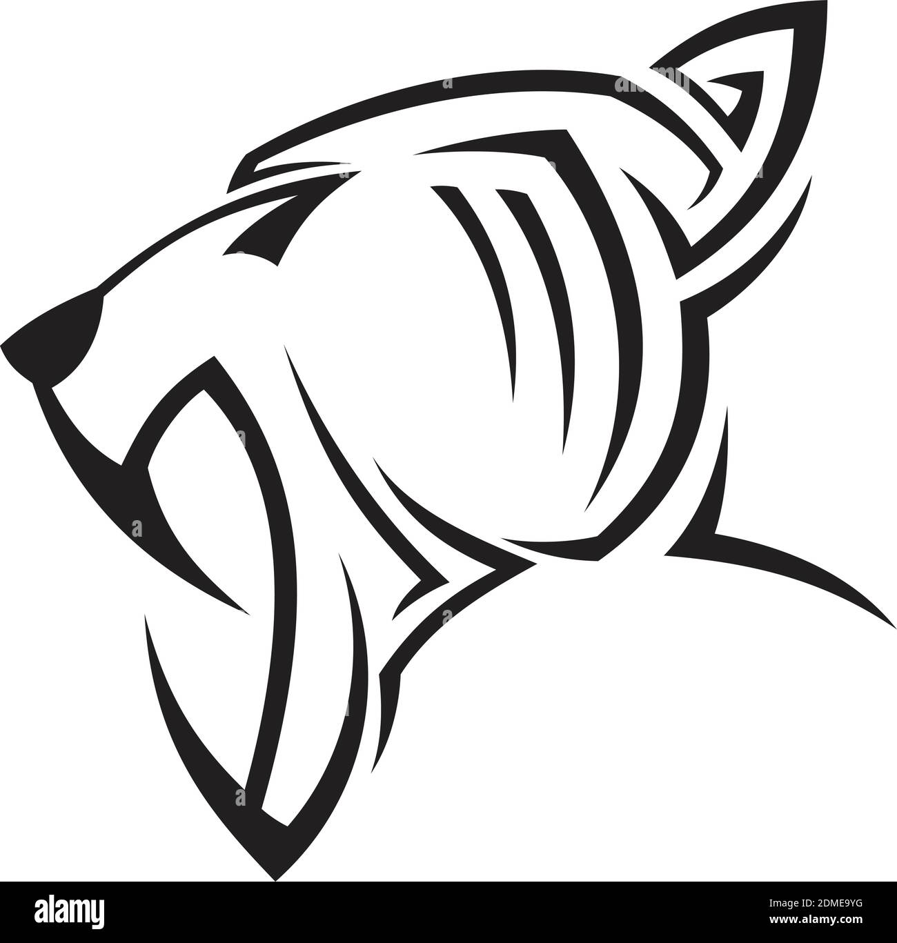 Kreative Silhouette Illustration Tribal Vektor Kopf Panther Design-Konzept. Einfache Tierwelt. Vektorgrafik EPS.8 EPS.10 Stock Vektor