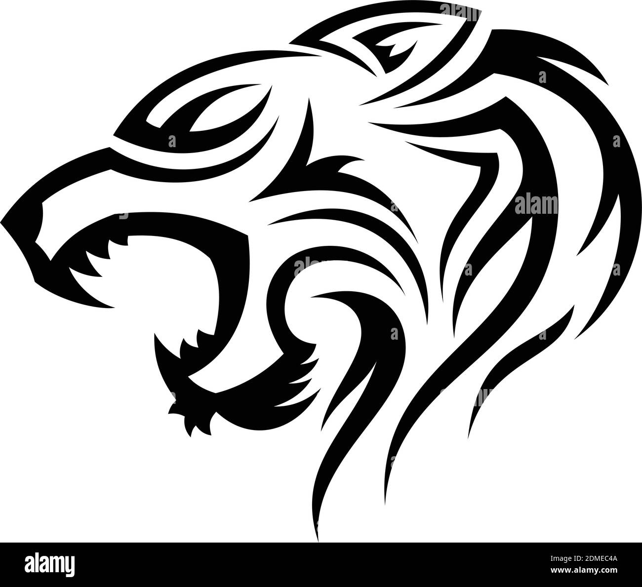 Kreative Silhouette Illustration Tribal Vektor Kopf der Tiger Design-Konzept. Einfache Tierwelt. Vektorgrafik EPS.8 EPS.10 Stock Vektor