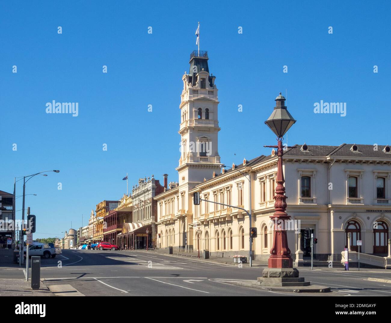 An der Kreuzung der Lydiard und Sturt Straßen im historischen Stadtzentrum - Ballarat, Victoria, Australien Stockfoto