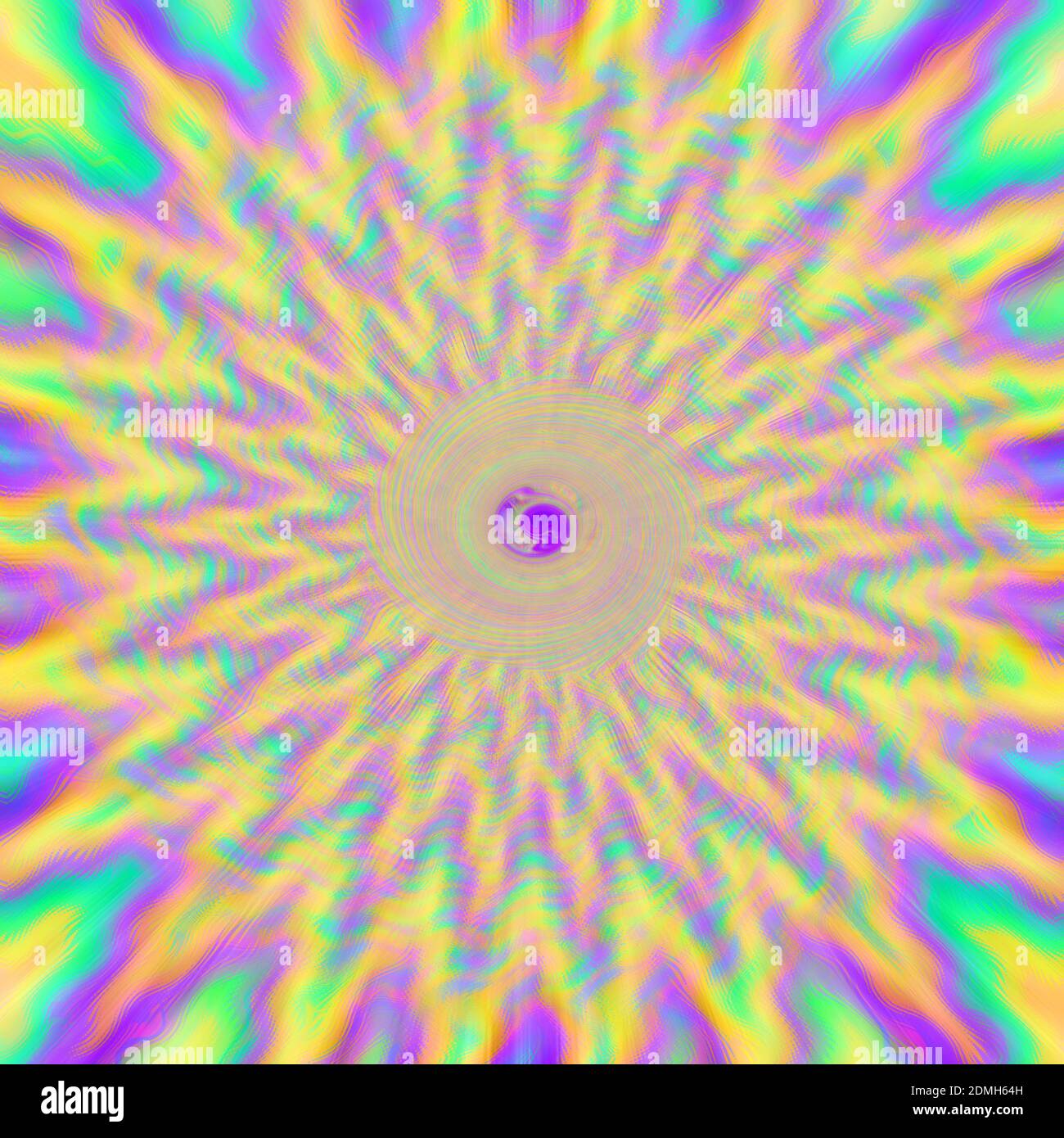 Ein abstraktes psychedelisches Starburst Spiral Hintergrundbild. Stockfoto