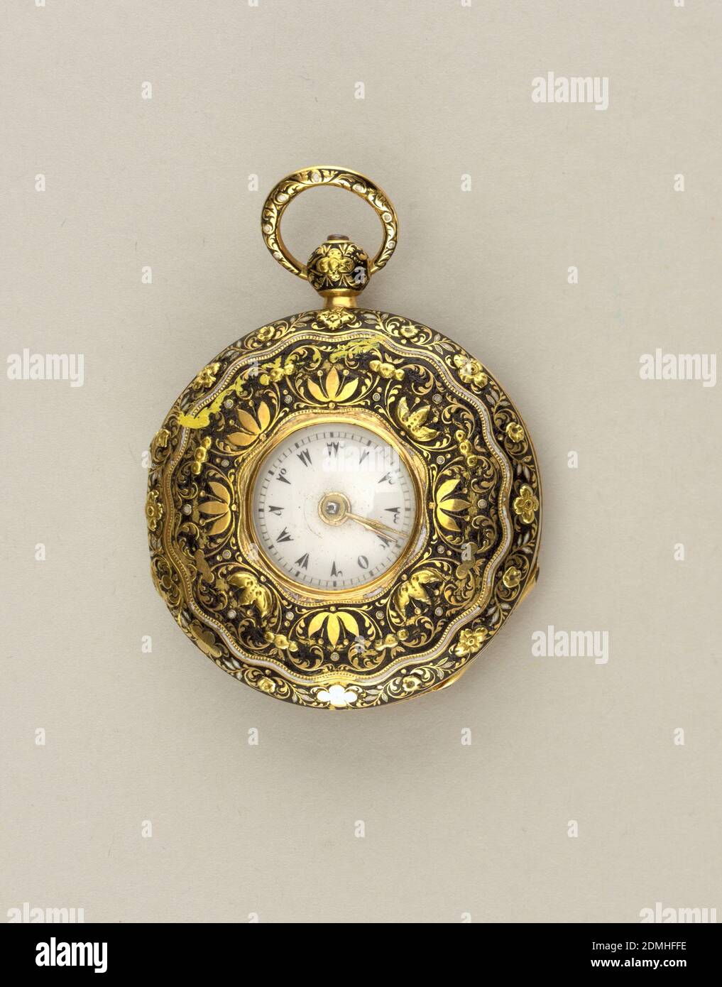 Uhr, Gold, Emaille, Türkei, 19. Jahrhundert, Uhren & Messgeräte, Dekorative Künste, Uhr Stockfoto