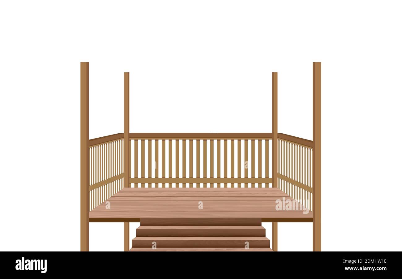 Holzpavillon auf weißem Hintergrund Stock Vektor